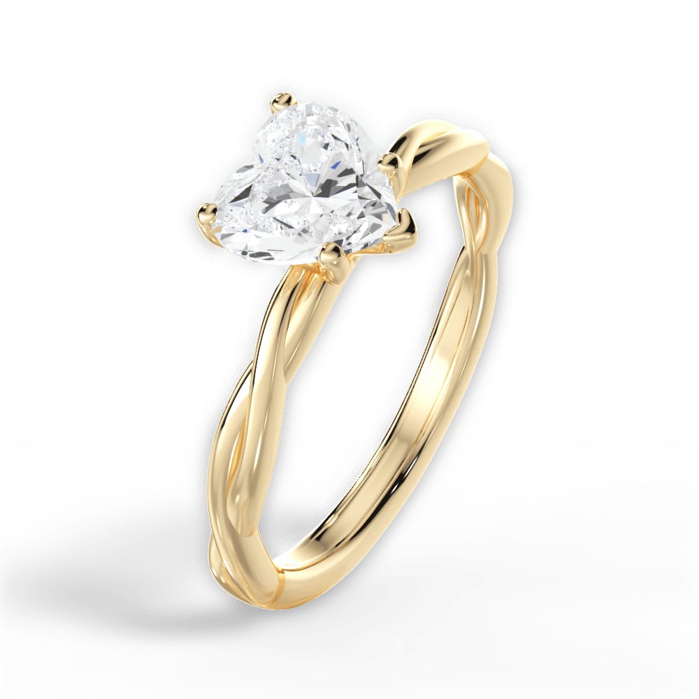 Adrienne Heart Cut Lab Grown Diamond 18Kt Yellow Gold Engagement Ring - View 3