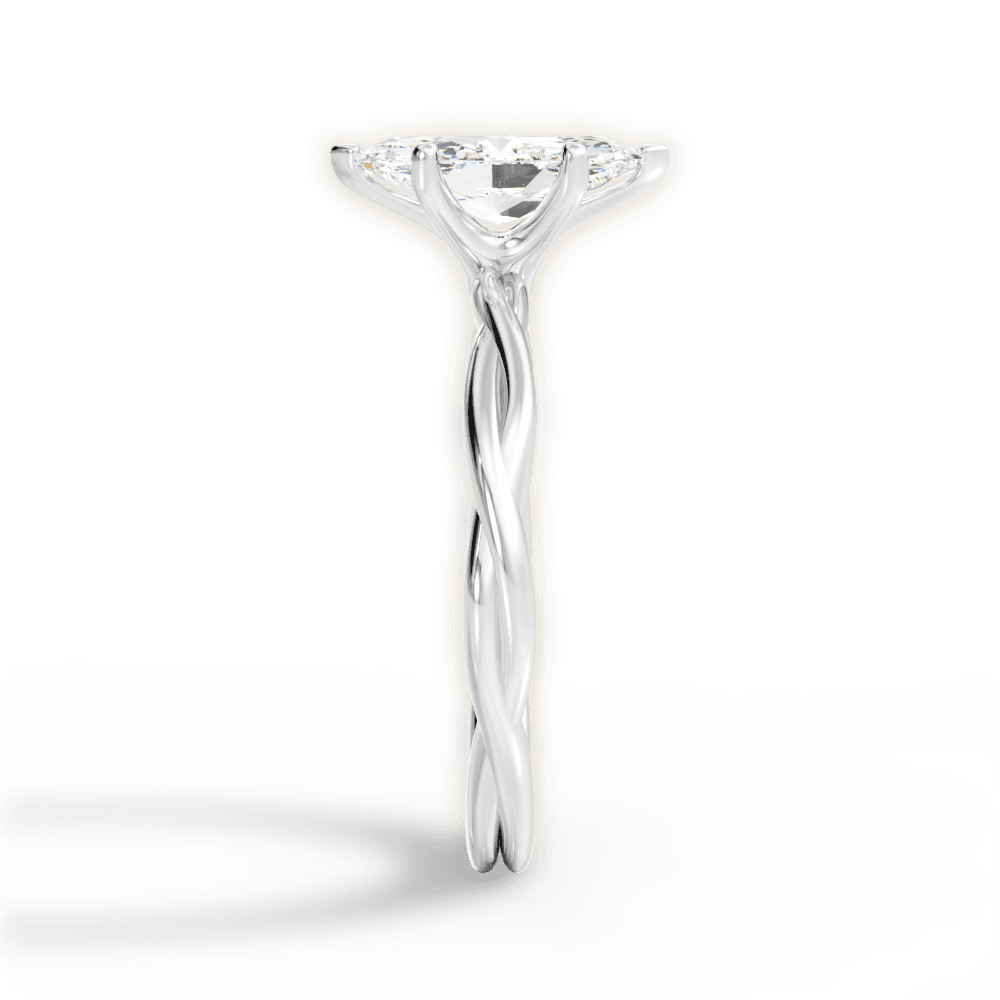 Adrienne Marquise Cut Lab Grown Diamond 18Kt White Gold Engagement Ring - View 3