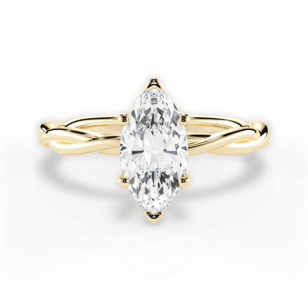 Adrienne Marquise Cut Lab Grown Diamond 18Kt Yellow Gold Engagement Ring