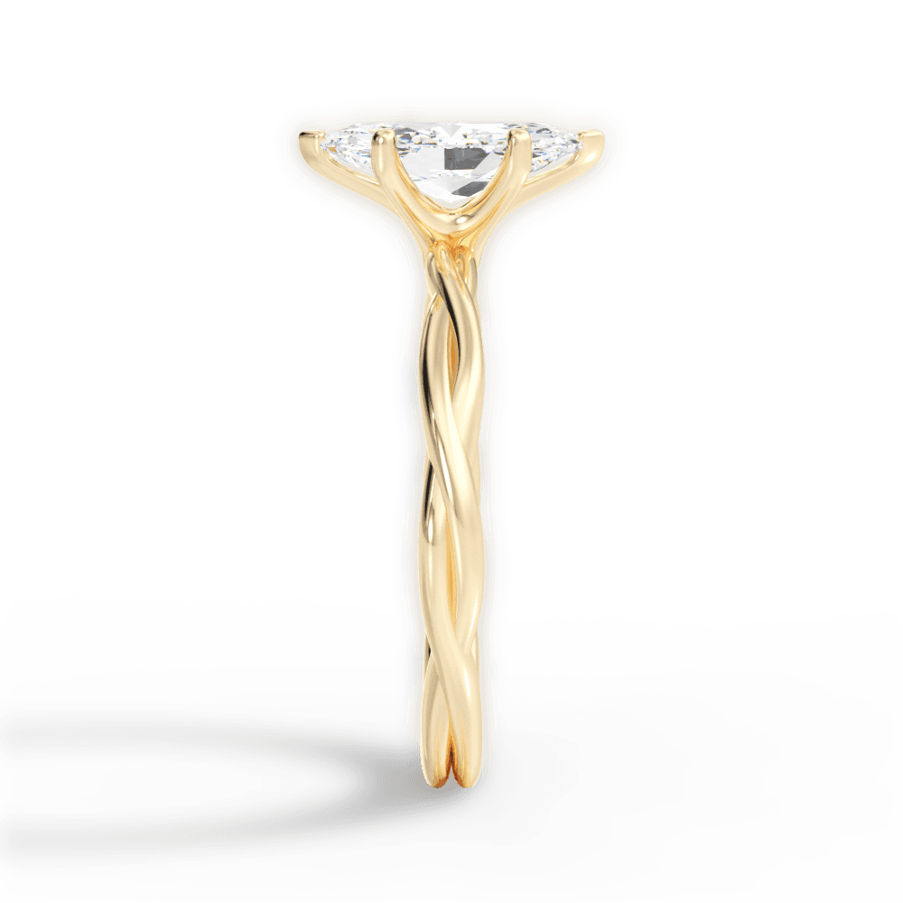 Adrienne Marquise Cut Lab Grown Diamond 18Kt Yellow Gold Engagement Ring - View 3