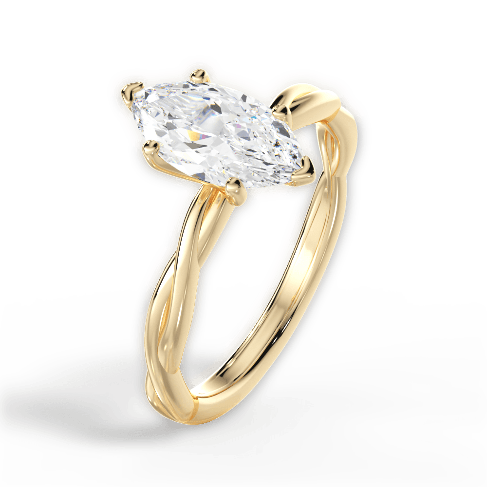 Adrienne Marquise Cut Lab Grown Diamond 18Kt Yellow Gold Engagement Ring - View 4