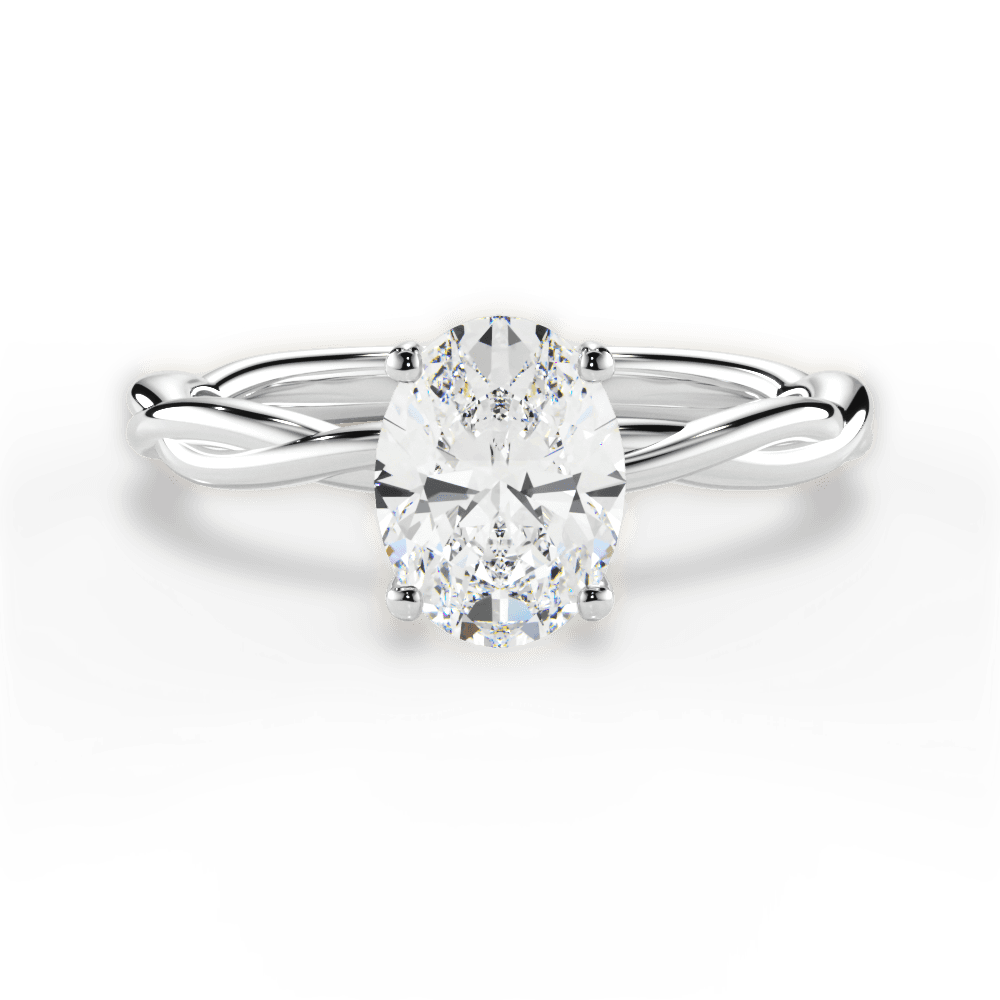 Adrienne Oval Cut Lab Grown Diamond 14Kt White Gold Engagement Ring