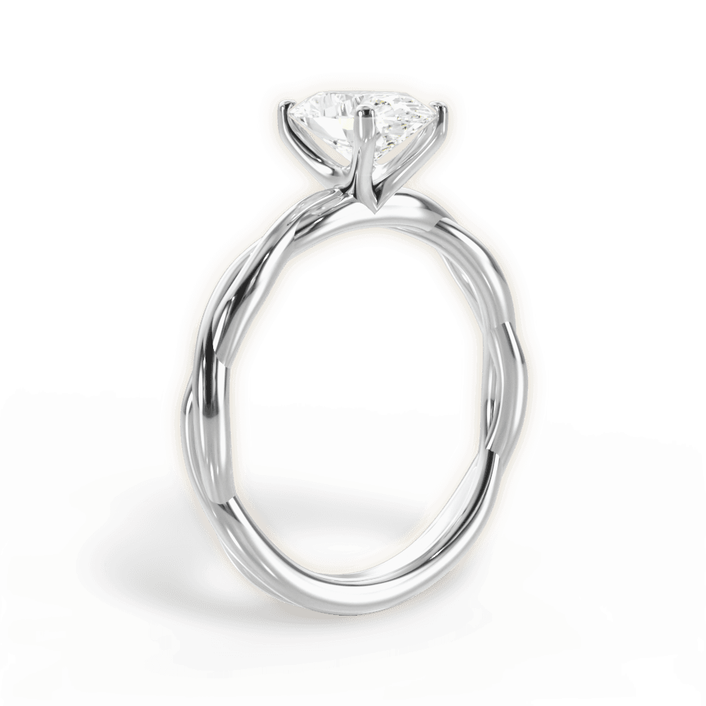 Adrienne Oval Cut Lab Grown Diamond Platinum Engagement Ring - View 3