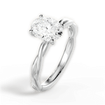 Adrienne Oval Cut Lab Grown Diamond Platinum Engagement Ring - View 4