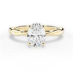 Adrienne Oval Cut Lab Grown Diamond 18Kt Yellow Gold Engagement Ring