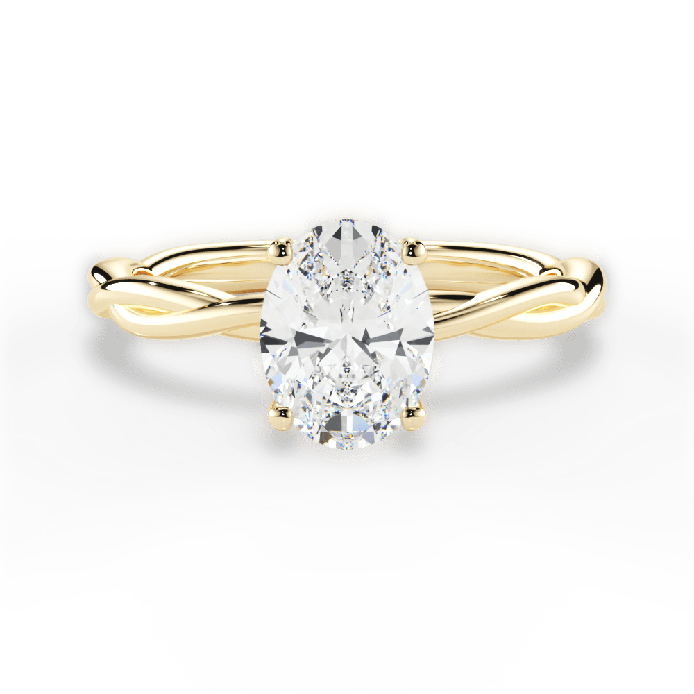 Adrienne Oval Cut Lab Grown Diamond 18Kt Yellow Gold Engagement Ring