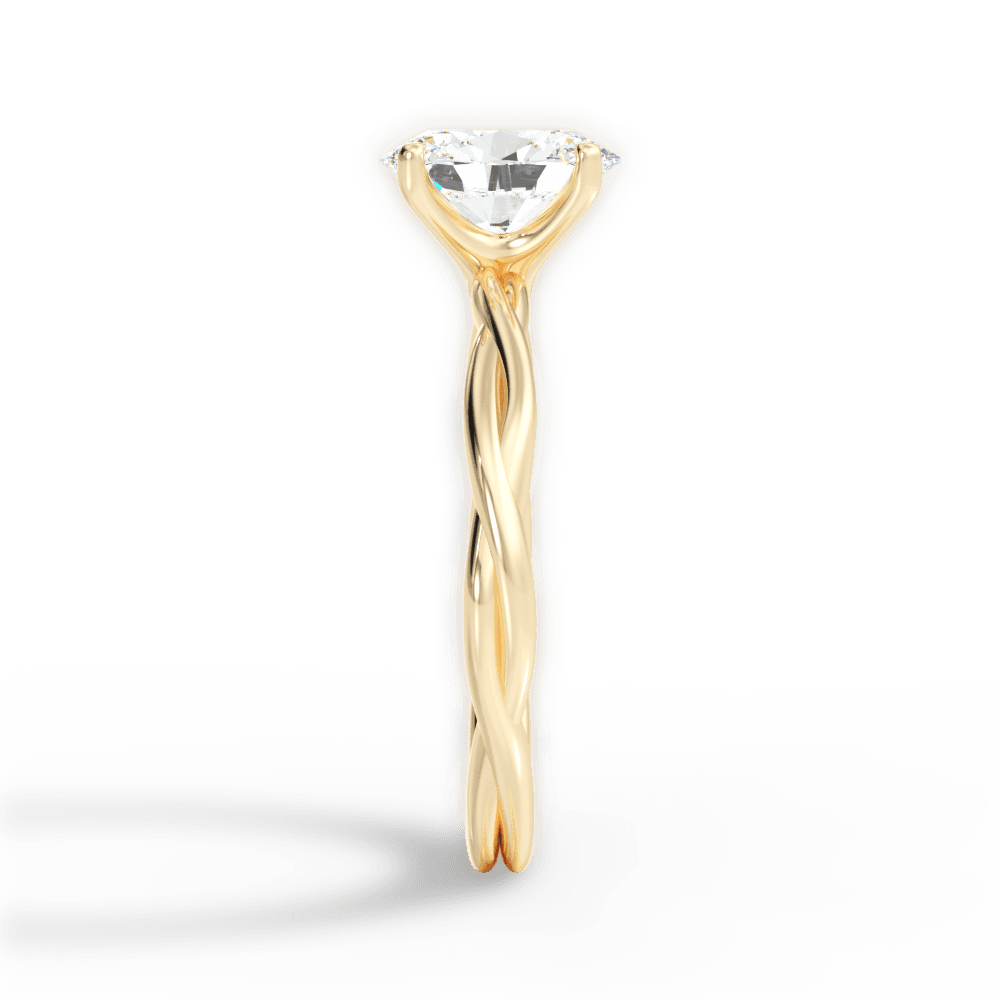 Adrienne Oval Cut Lab Grown Diamond 18Kt Yellow Gold Engagement Ring - View 2