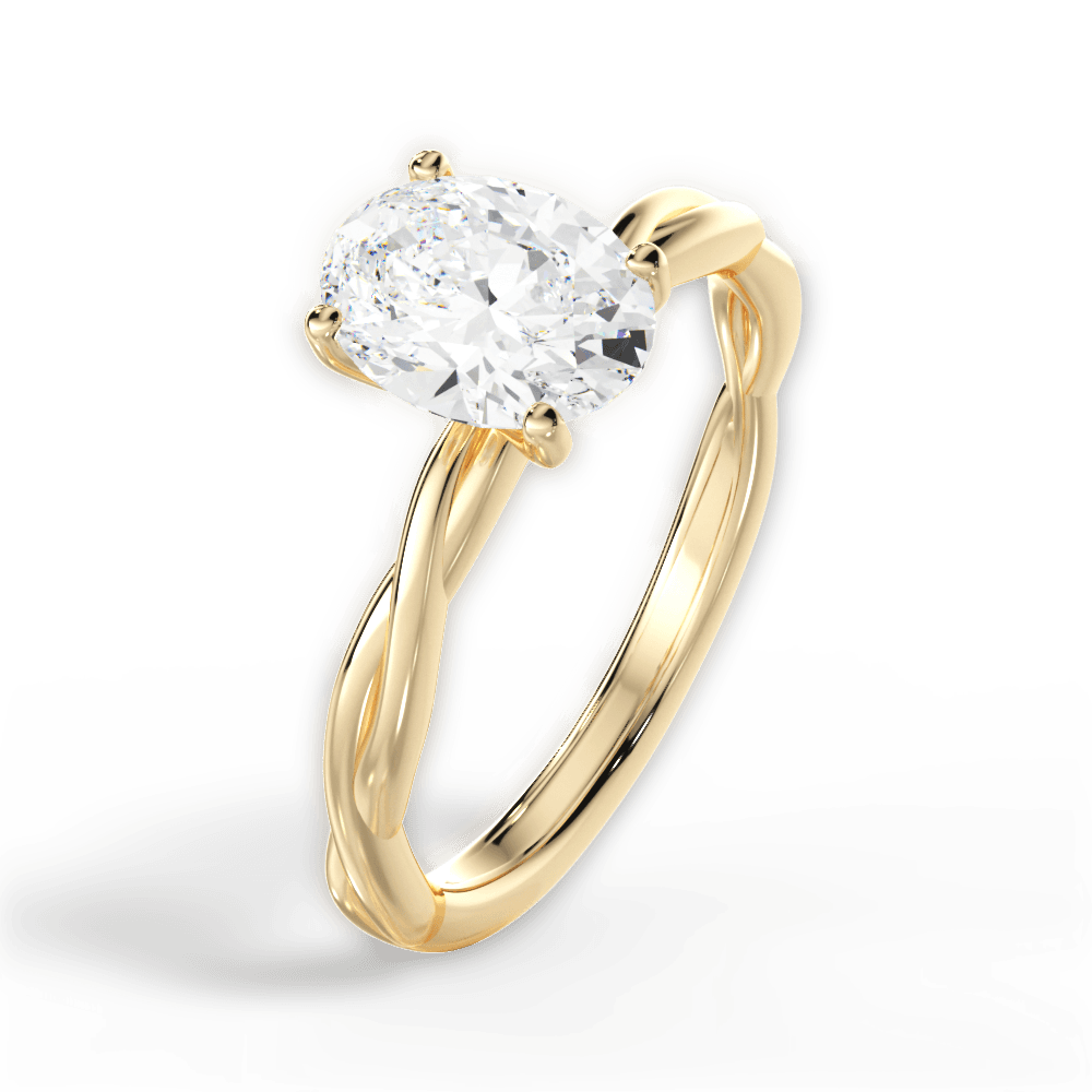 Adrienne Oval Cut Lab Grown Diamond 18Kt Yellow Gold Engagement Ring - View 4