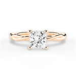 Adrienne Princess Cut Lab Grown Diamond 18Kt Rose Gold Engagement Ring