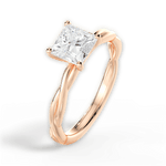 Adrienne Princess Cut Lab Grown Diamond 18Kt Rose Gold Engagement Ring - View 4