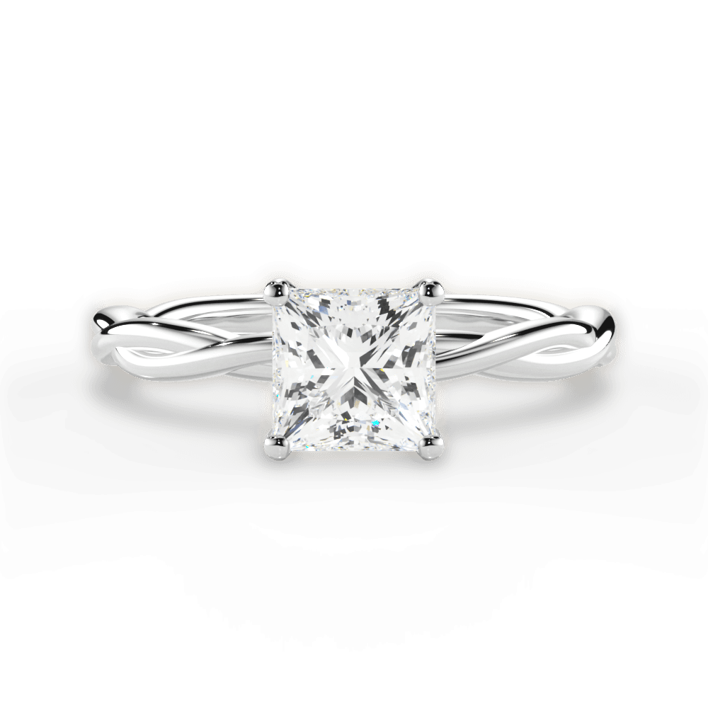 Adrienne Princess Cut Lab Grown Diamond 14Kt White Gold Engagement Ring