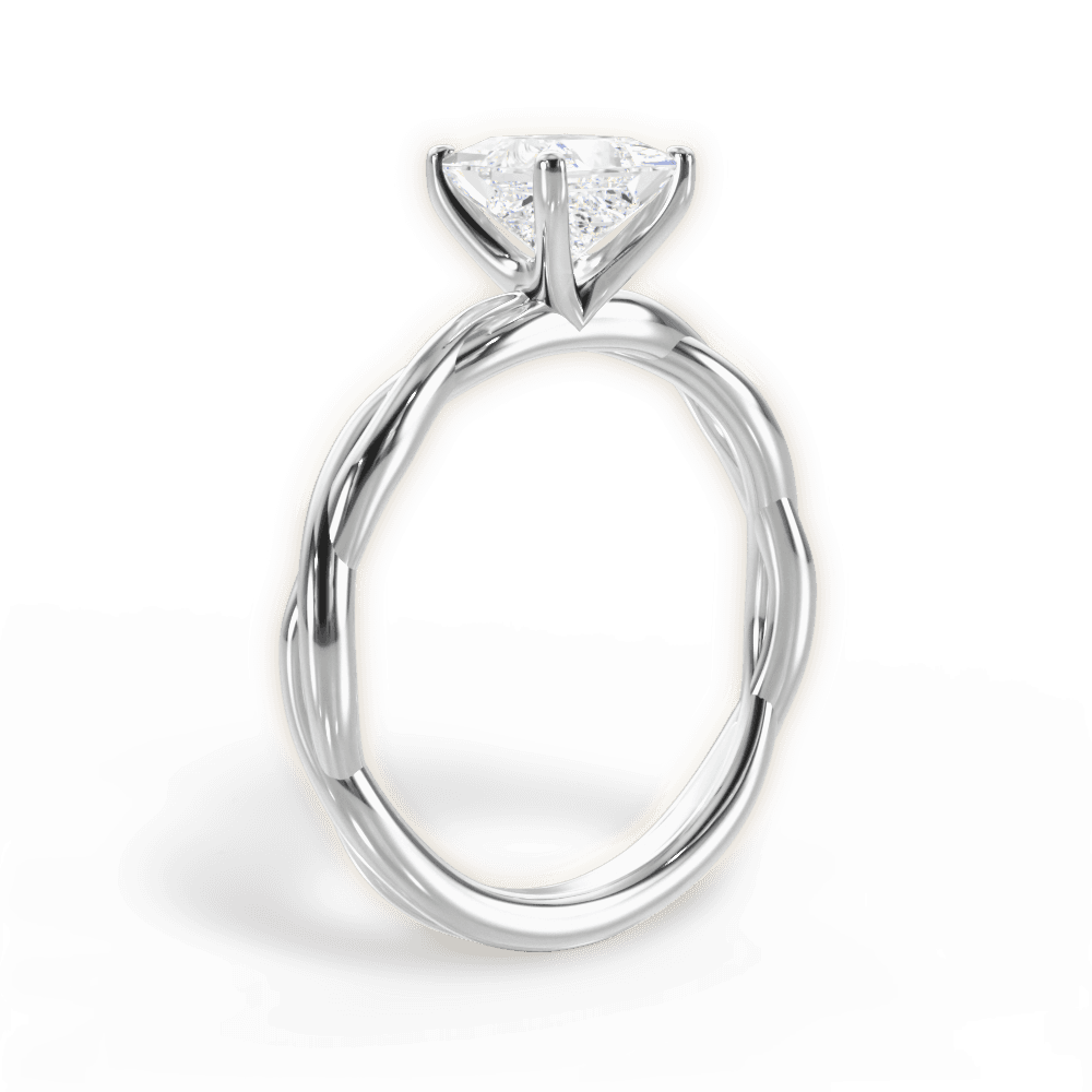 Adrienne Princess Cut Lab Grown Diamond Platinum Engagement Ring - View 2
