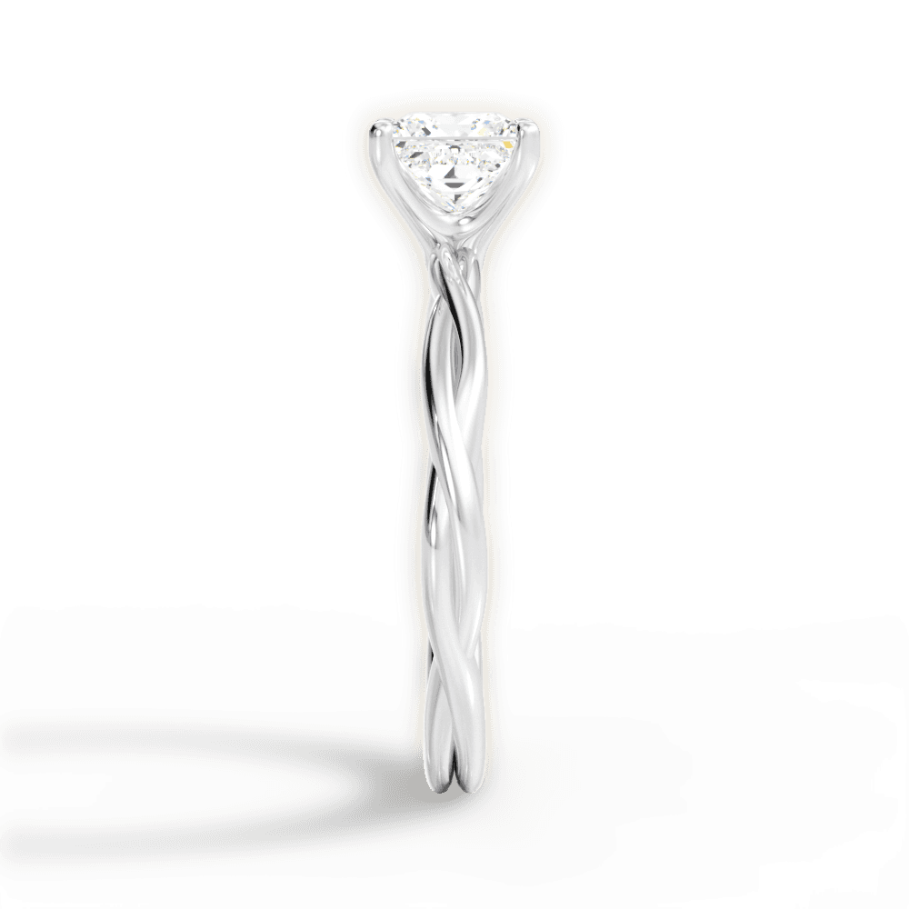 Adrienne Princess Cut Lab Grown Diamond 14Kt White Gold Engagement Ring - View 3