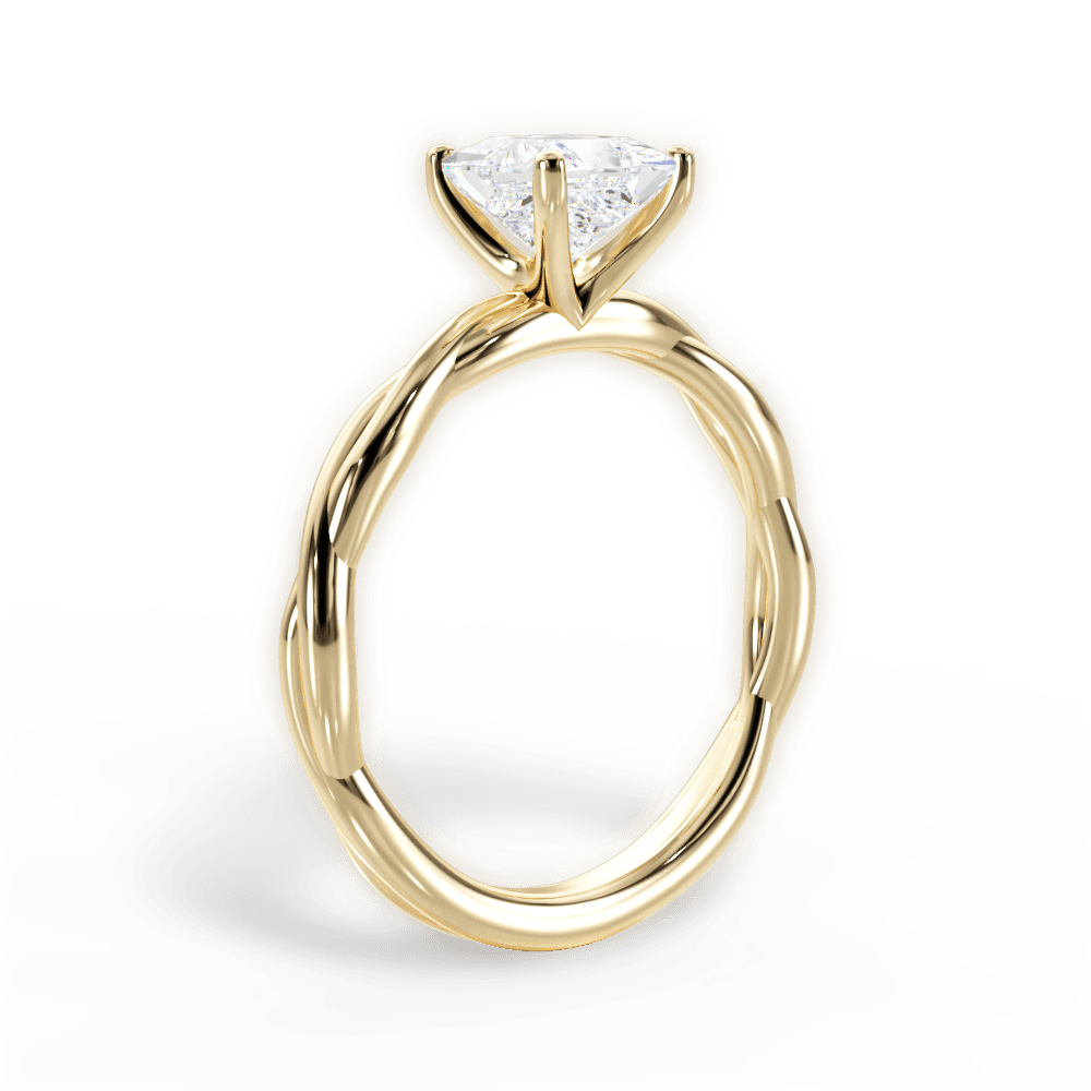 Adrienne Princess Cut Lab Grown Diamond 18Kt Yellow Gold Engagement Ring - View 2