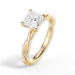 Adrienne Princess Cut Lab Grown Diamond 18Kt Yellow Gold Engagement Ring - View 4