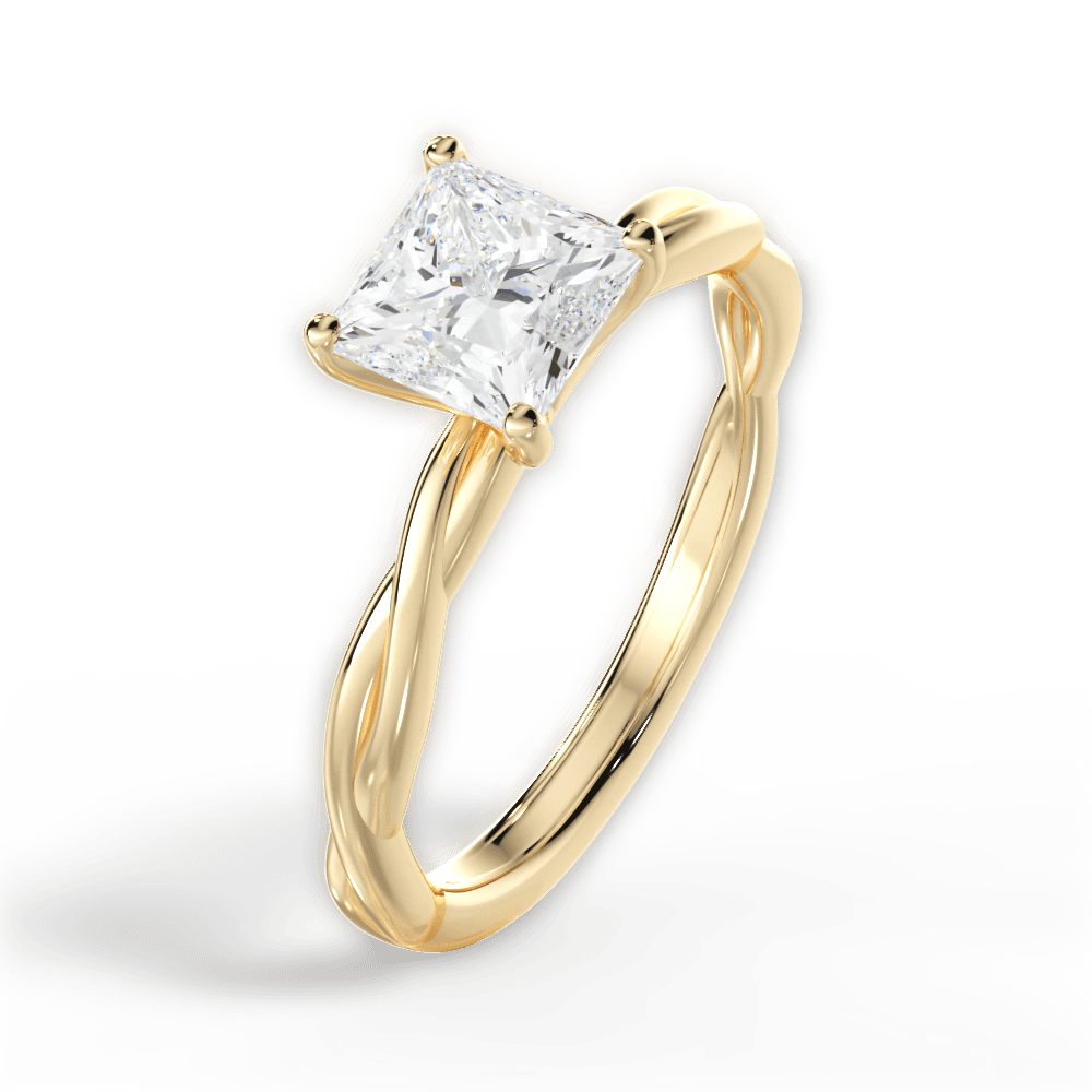 Adrienne Princess Cut Lab Grown Diamond 18Kt Yellow Gold Engagement Ring - View 4