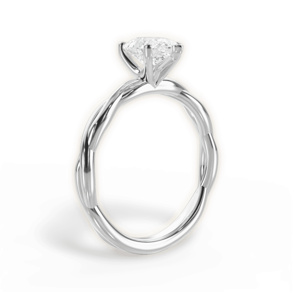 Adrienne Pear Cut Lab Grown Diamond 14Kt White Gold Engagement Ring - View 4