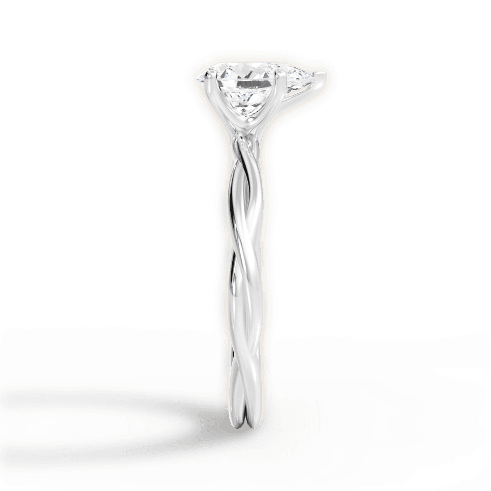 Adrienne Pear Cut Lab Grown Diamond 18Kt White Gold Engagement Ring - View 3