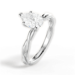Adrienne Pear Cut Lab Grown Diamond 18Kt White Gold Engagement Ring - View 2