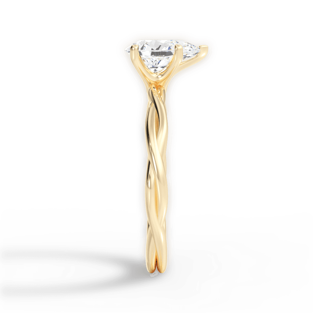 Adrienne Pear Cut Lab Grown Diamond 18Kt Yellow Gold Engagement Ring - View 3