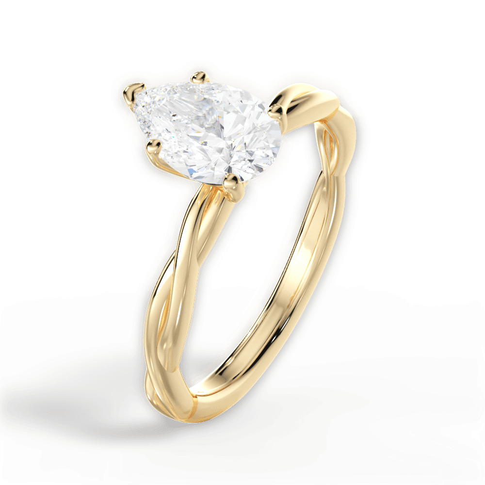 Adrienne Pear Cut Lab Grown Diamond 18Kt Yellow Gold Engagement Ring - View 4