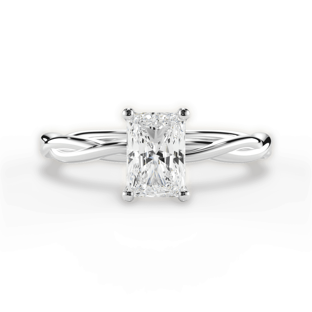 Adrienne Radiant Cut Lab Grown Diamond 14Kt White Gold Engagement Ring