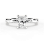 Adrienne Radiant Cut Lab Grown Diamond 18Kt White Gold Engagement Ring