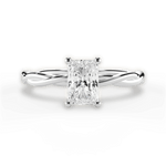 Adrienne Radiant Cut Lab Grown Diamond Platinum Engagement Ring