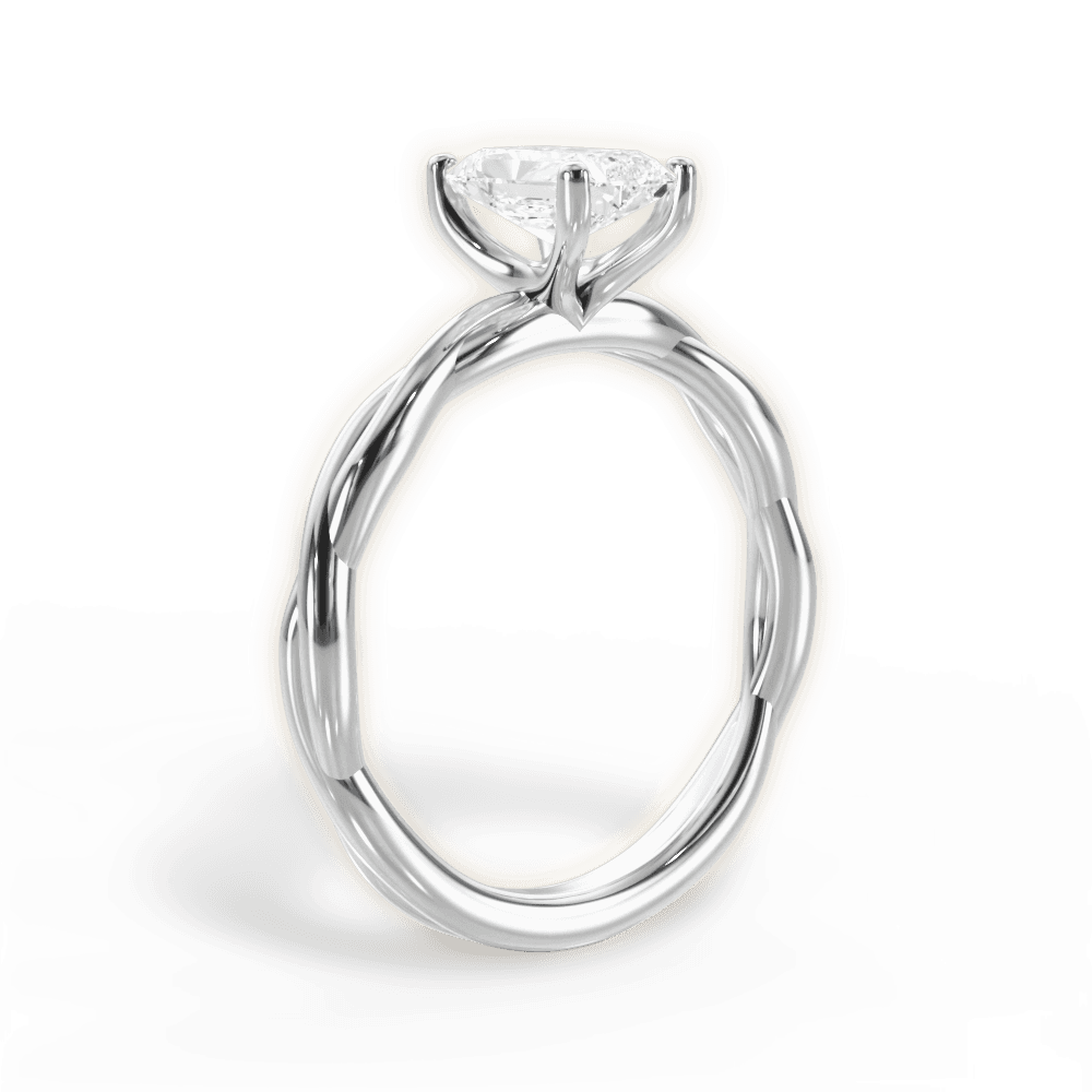 Adrienne Radiant Cut Lab Grown Diamond Platinum Engagement Ring - View 2