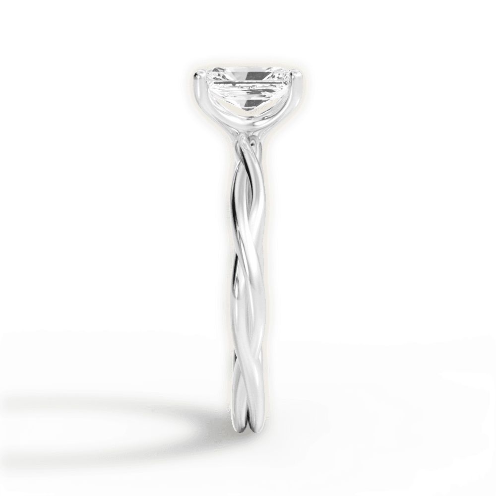 Adrienne Radiant Cut Lab Grown Diamond Platinum Engagement Ring - View 3