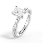 Adrienne Radiant Cut Lab Grown Diamond Platinum Engagement Ring - View 4