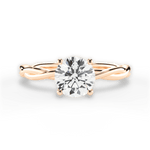 Adrienne Round Cut Lab Grown Diamond 18Kt Rose Gold Engagement Ring