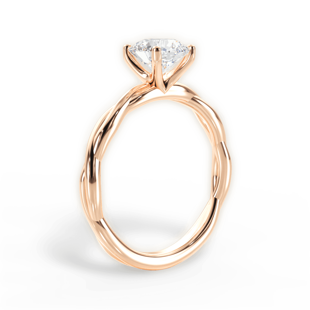 Adrienne Round Cut Lab Grown Diamond 18Kt Rose Gold Engagement Ring - View 2