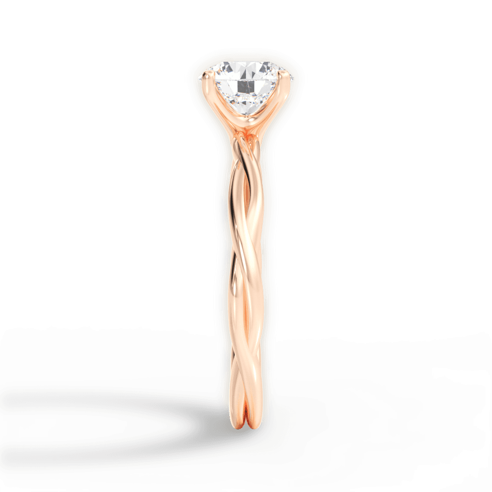 Adrienne Round Cut Lab Grown Diamond 18Kt Rose Gold Engagement Ring - View 3