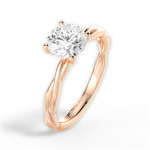 Adrienne Round Cut Lab Grown Diamond 18Kt Rose Gold Engagement Ring - View 4