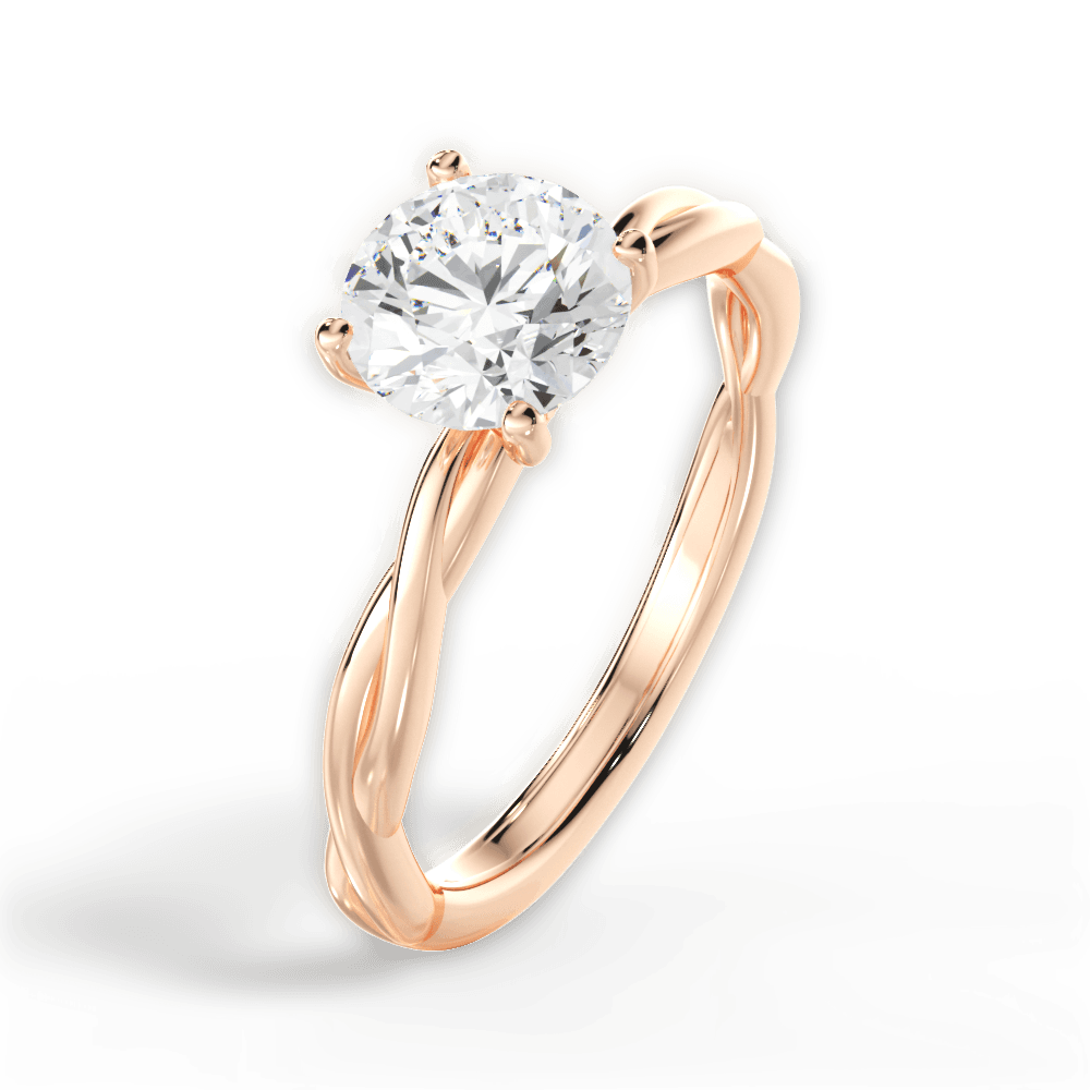 Adrienne Round Cut Lab Grown Diamond 18Kt Rose Gold Engagement Ring - View 4