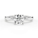 Adrienne Round Cut Lab Grown Diamond Platinum Engagement Ring