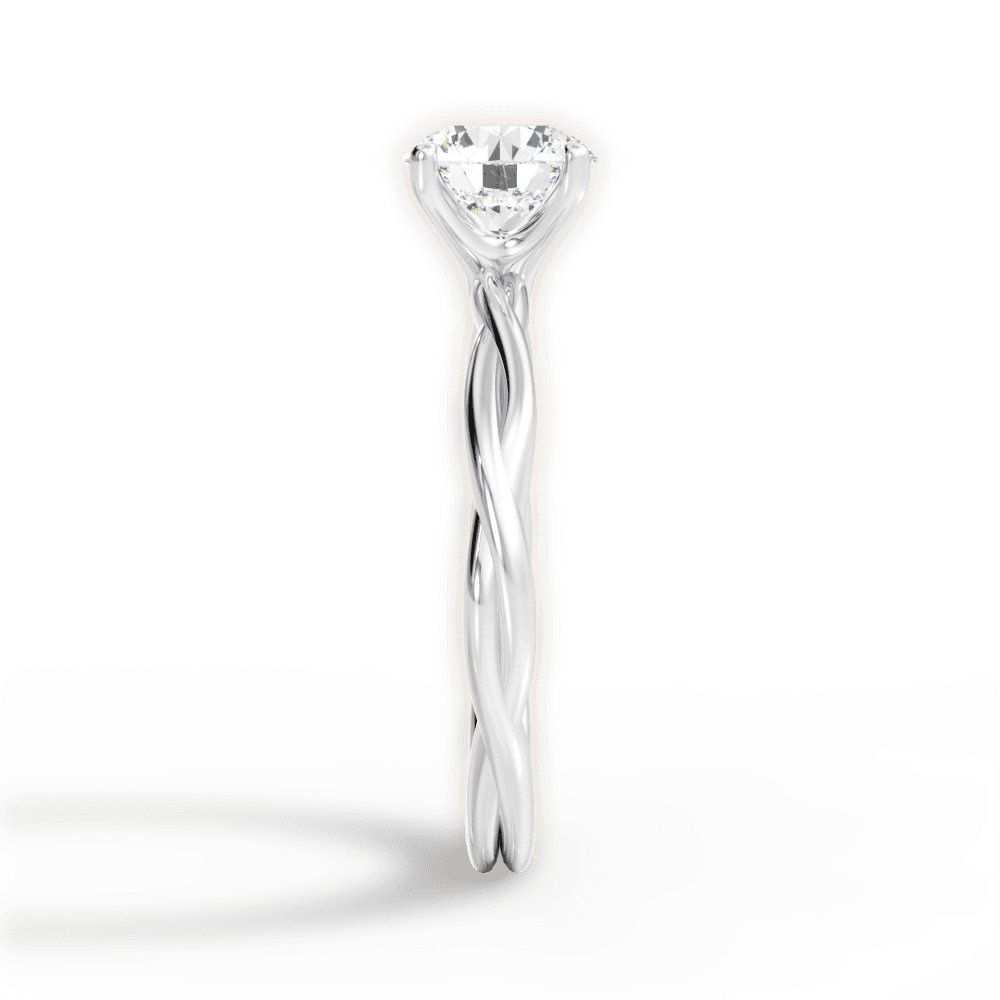 Adrienne Round Cut Lab Grown Diamond 14Kt White Gold Engagement Ring - View 4