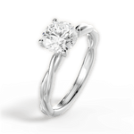 Adrienne Round Cut Lab Grown Diamond 14Kt White Gold Engagement Ring - View 3