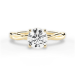 Adrienne Round Cut Lab Grown Diamond 18Kt Yellow Gold Engagement Ring