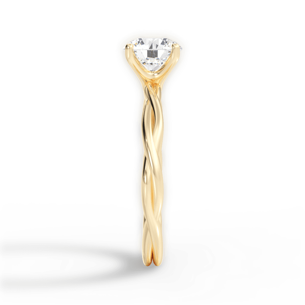 Adrienne Round Cut Lab Grown Diamond 18Kt Yellow Gold Engagement Ring - View 2