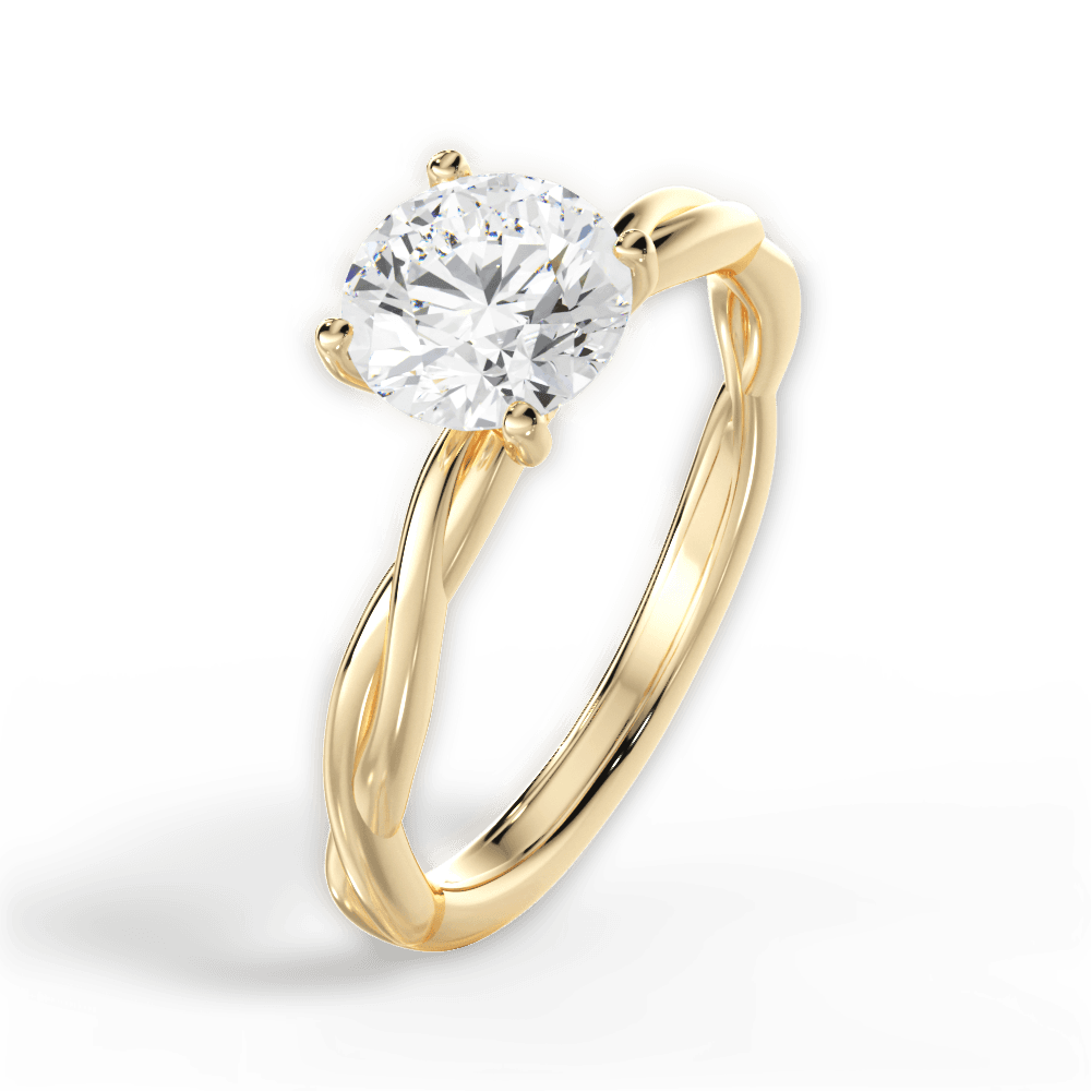 Adrienne Round Cut Lab Grown Diamond 18Kt Yellow Gold Engagement Ring - View 4