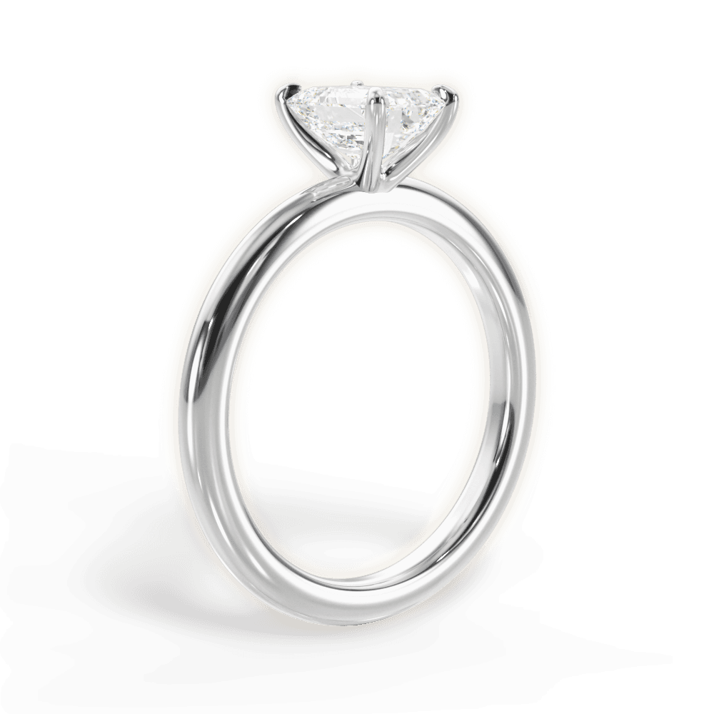 Allison Emerald Cut Lab Grown Diamond 18Kt White Gold Engagement Ring - View 2