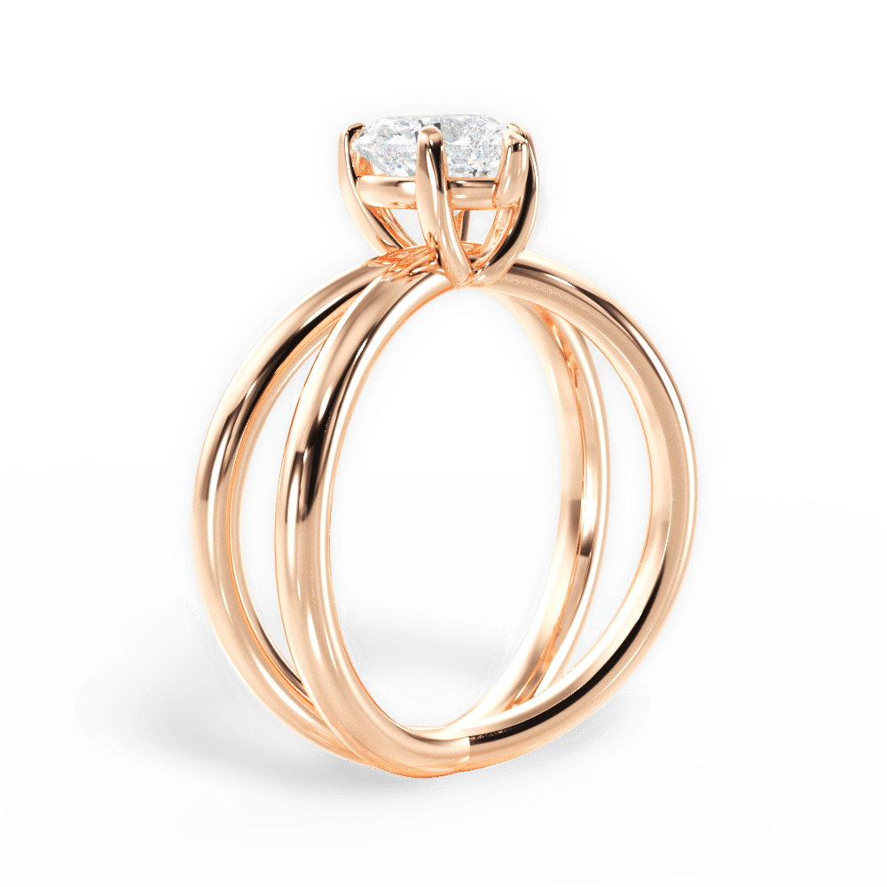 Ada Heart Cut Lab Grown Diamond 18Kt Rose Gold Engagement Ring - View 4