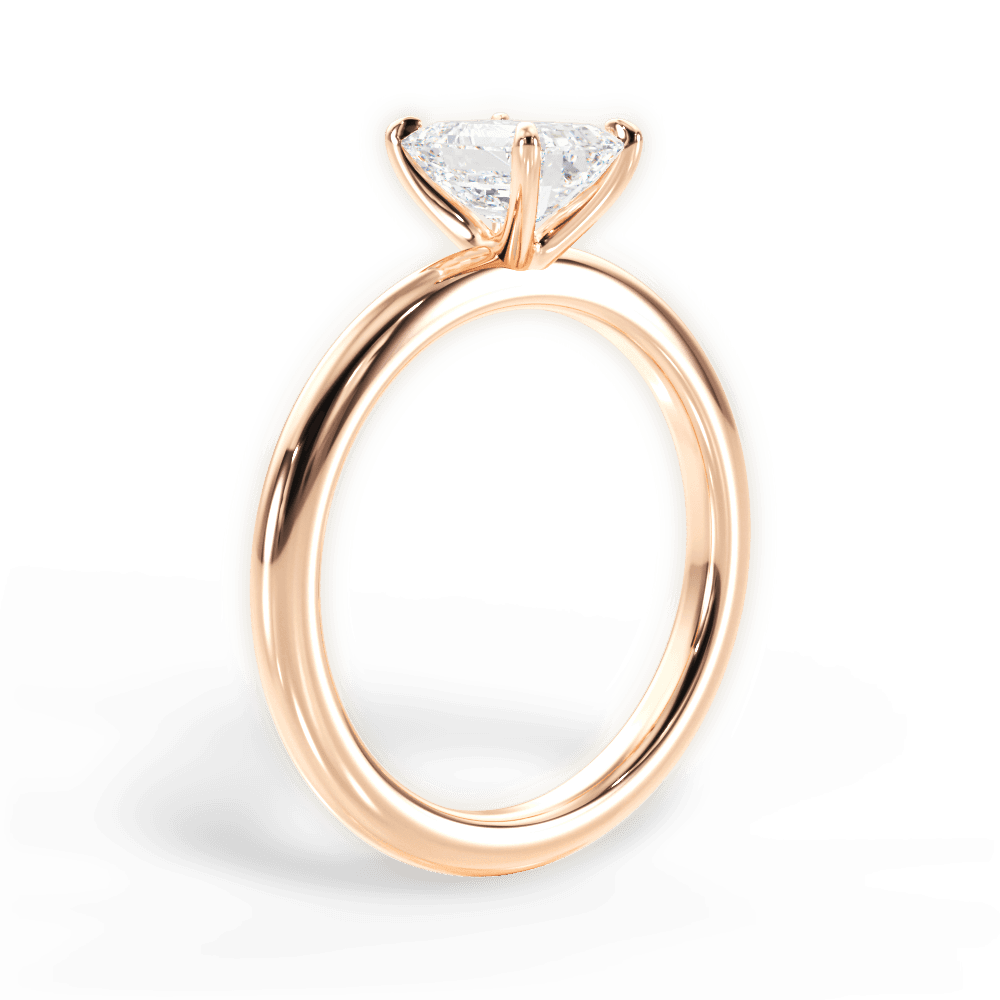 Allison Emerald Cut Lab Grown Diamond 18Kt Rose Gold Engagement Ring - View 2