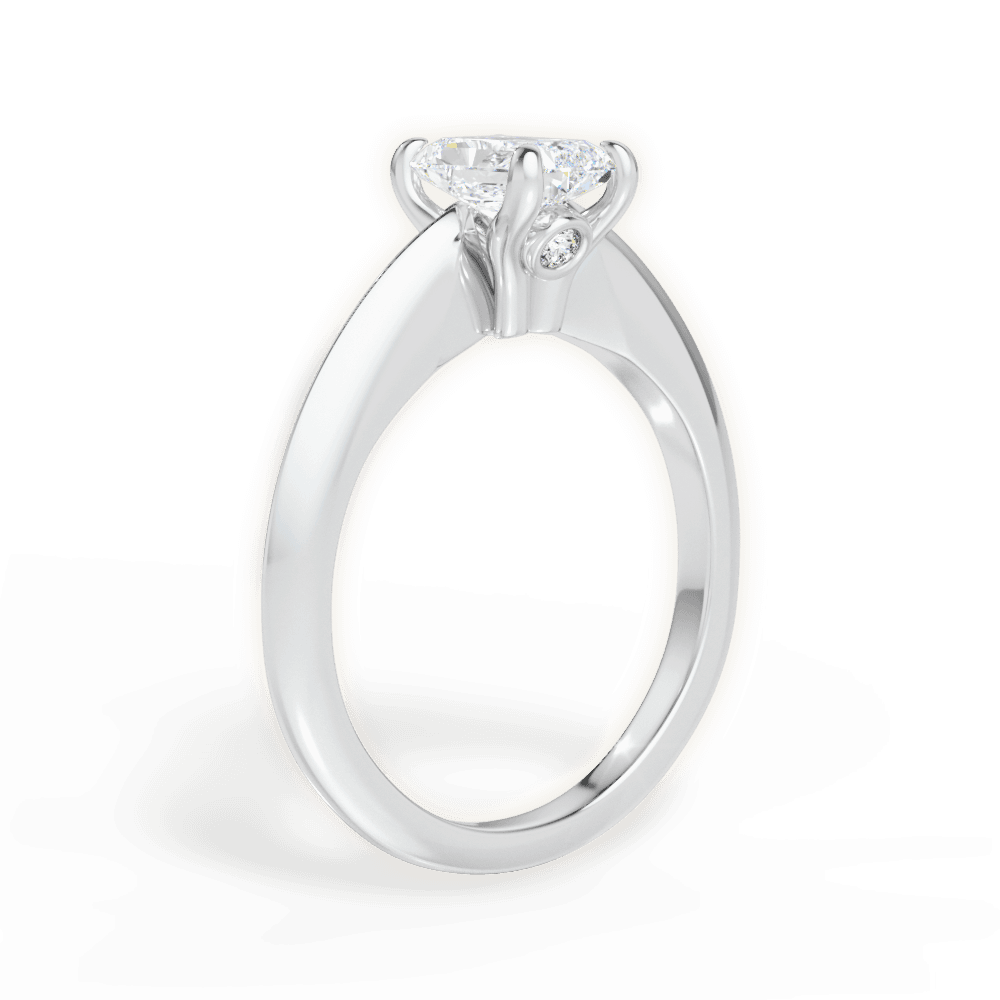 Amanda Radiant Cut Lab Grown Diamond 14Kt White Gold Engagement Ring - View 2