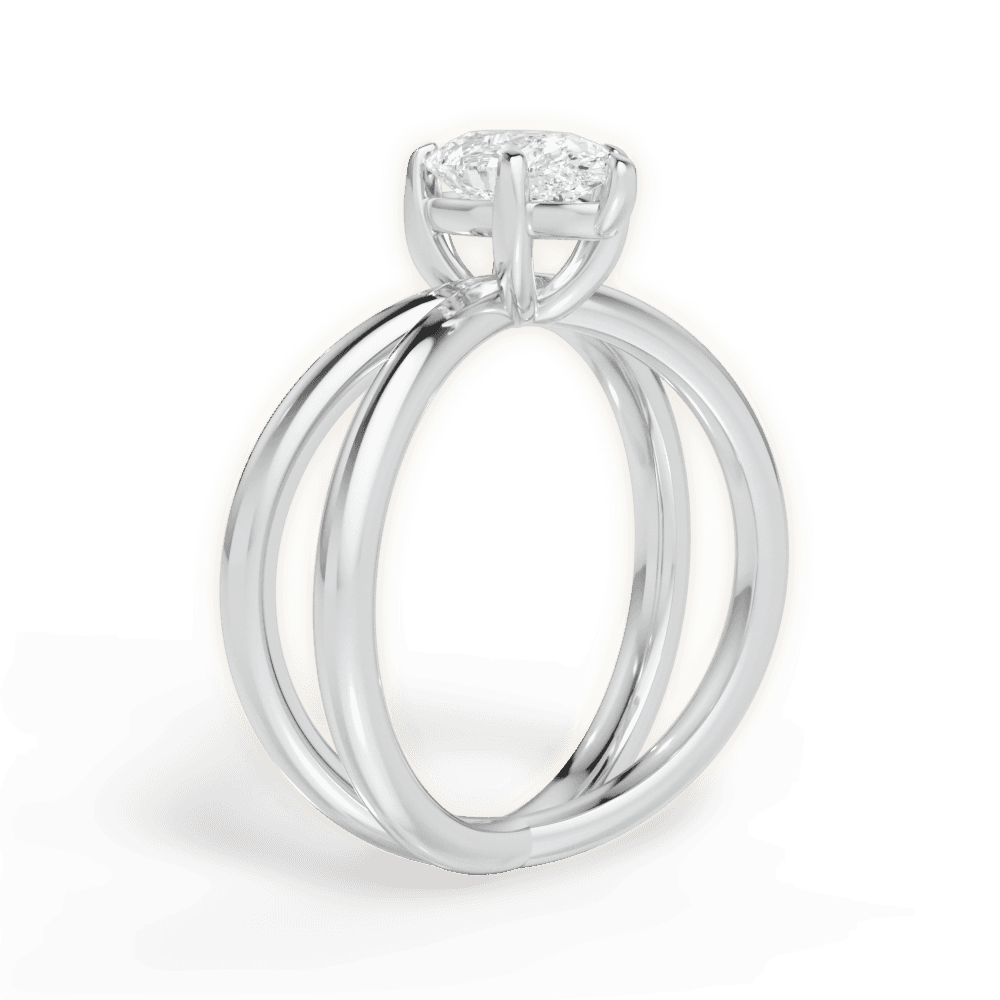 Ada Pear Cut Lab Grown Diamond 14Kt White Gold Engagement Ring - View 3