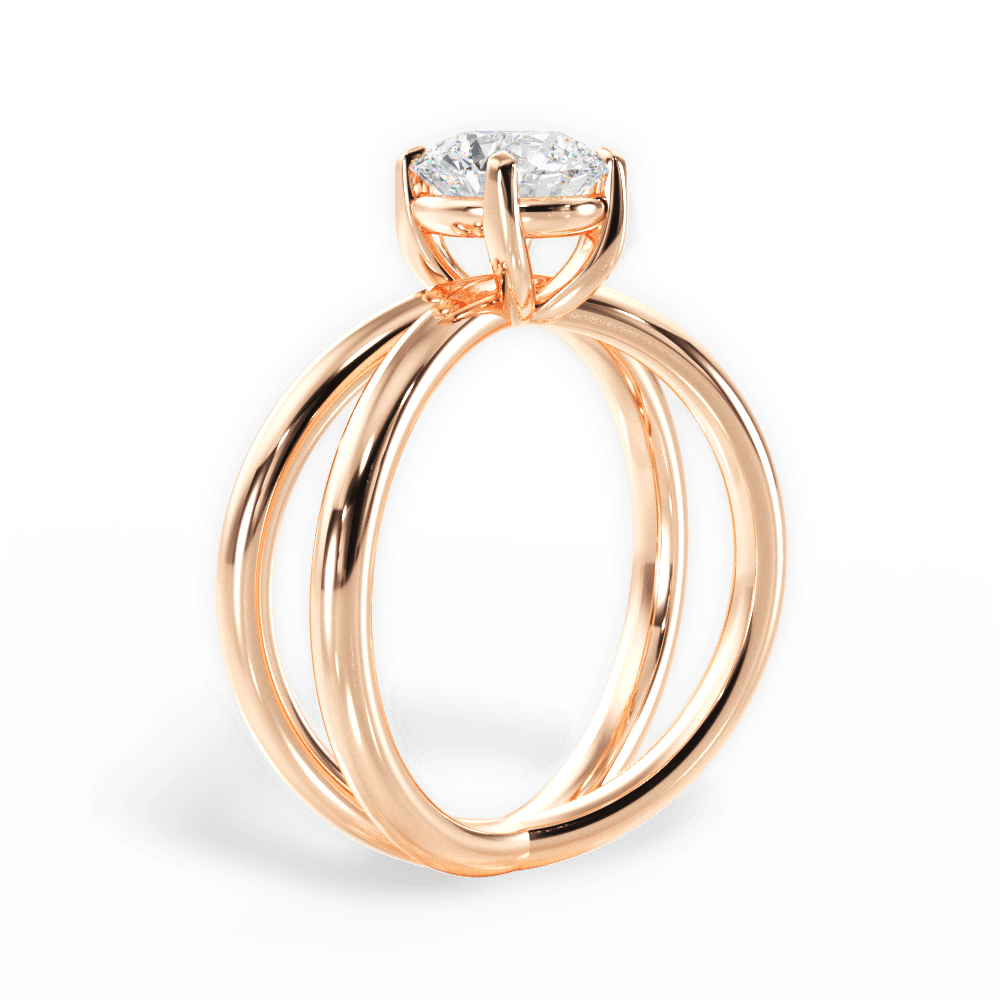 Ada Round Cut Lab Grown Diamond 18Kt Rose Gold Engagement Ring - View 2