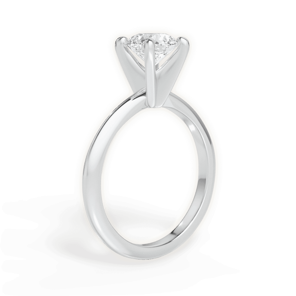 Alicia Round Cut Lab Grown Diamond 14Kt White Gold Engagement Ring - View 3
