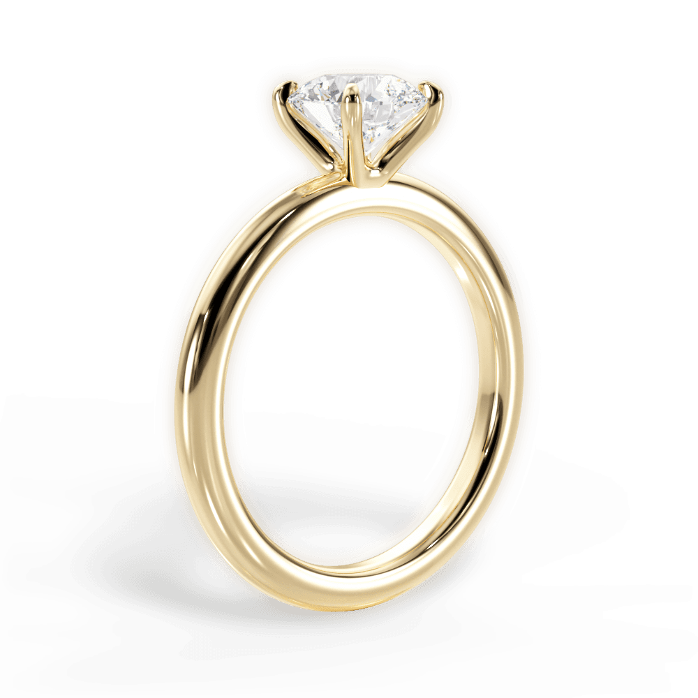 Allison Round Cut Lab Grown Diamond 18Kt Yellow Gold Engagement Ring - View 2